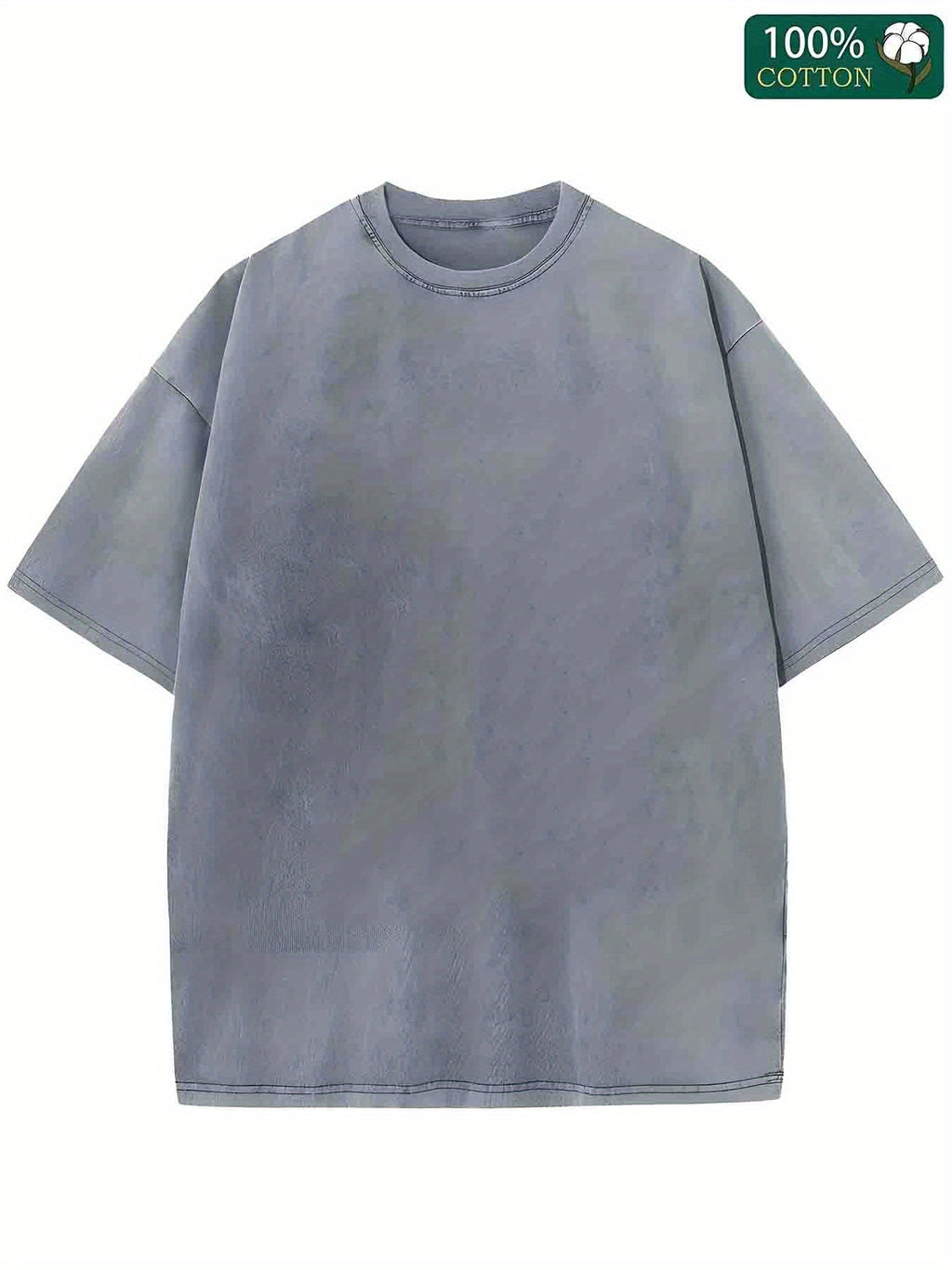 1pc, 230G Double-Sided Washed, Sticker Teddy Bear Printed T-Shirt