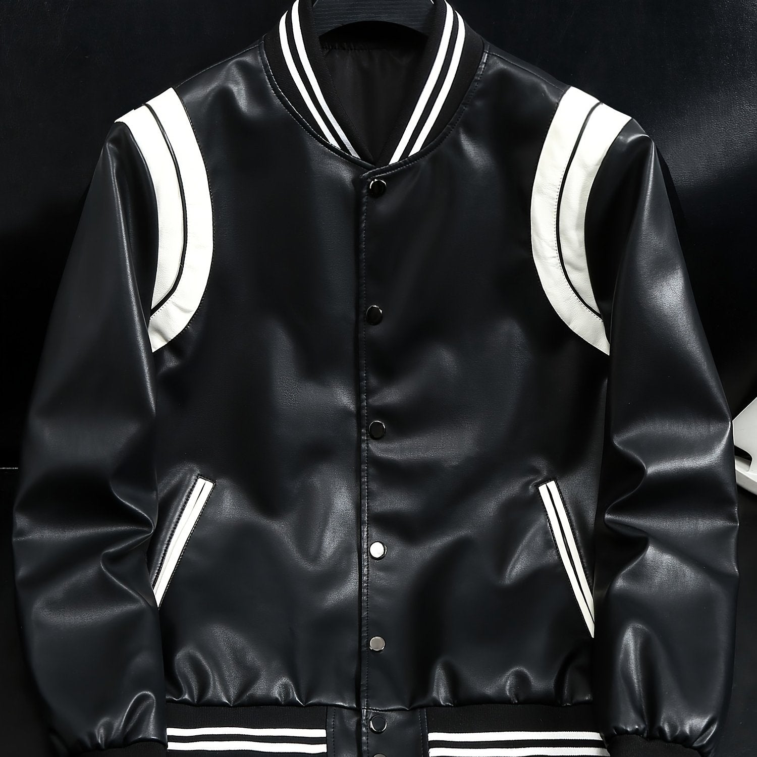 Street Style Varsity Jacket Street Style Men's Black & White Varsity Jacket