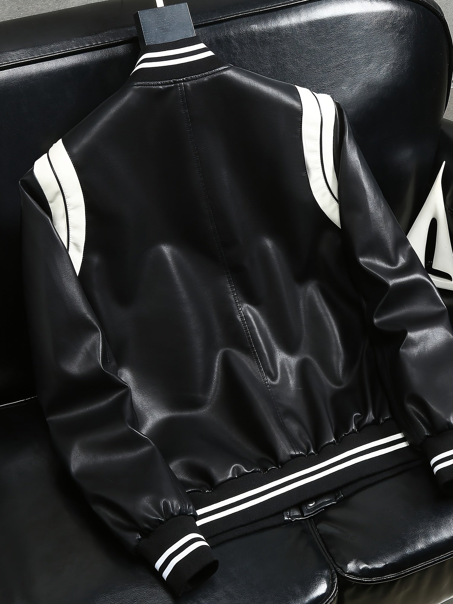 Street Style Varsity Jacket Street Style Men's Black & White Varsity Jacket