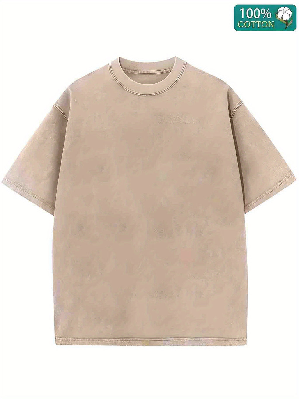 1pc, 230G Double-Sided Washed, Sticker Teddy Bear Printed T-Shirt