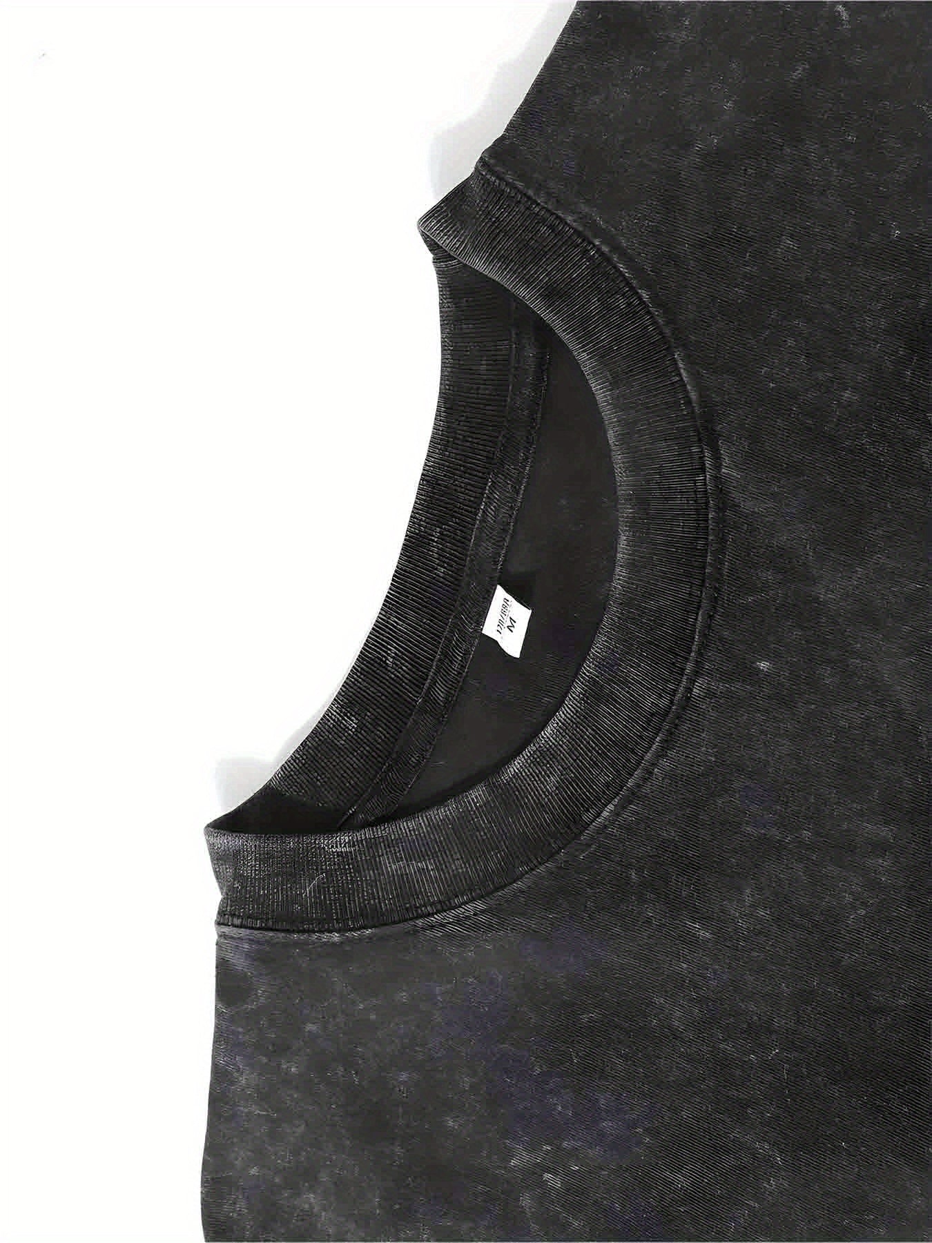 1pc, 230G Double-Sided Washed, Sticker Teddy Bear Printed T-Shirt